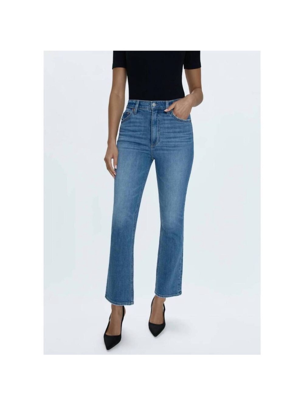 pistola High-Rise Flare Jeans in Medium Blue